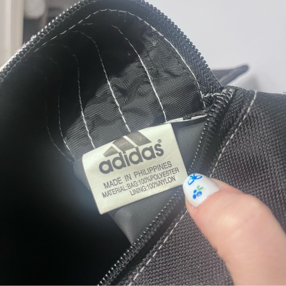 vintage y2k adidas flat crossover messenger bag black 3 stripe adjustable - Picture 14 of 14